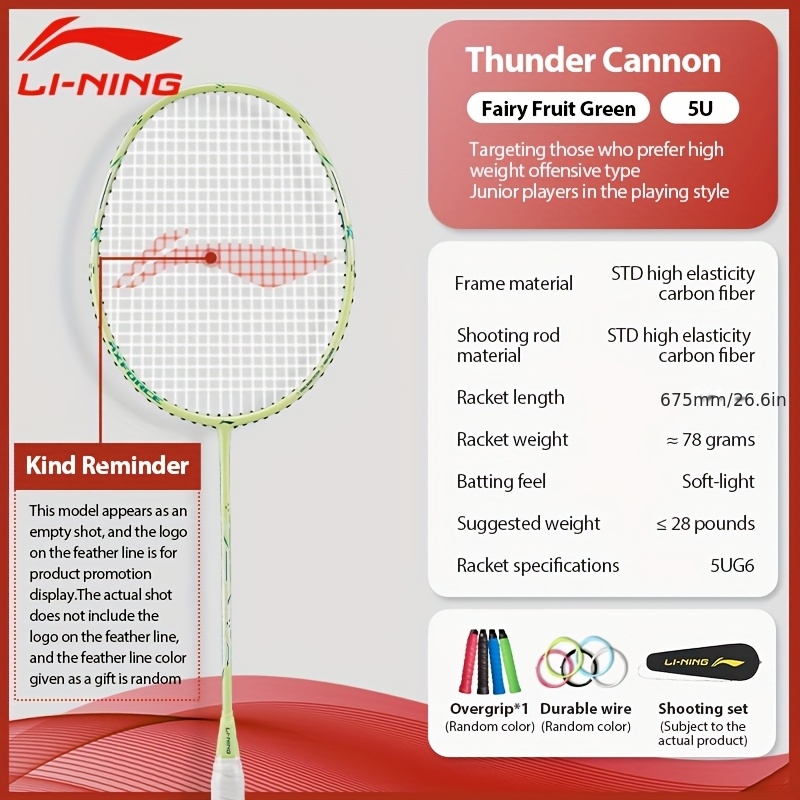 Li-Ning Thunder Mini Cannon Fu - đánh giá và giá Li Ning Racket
