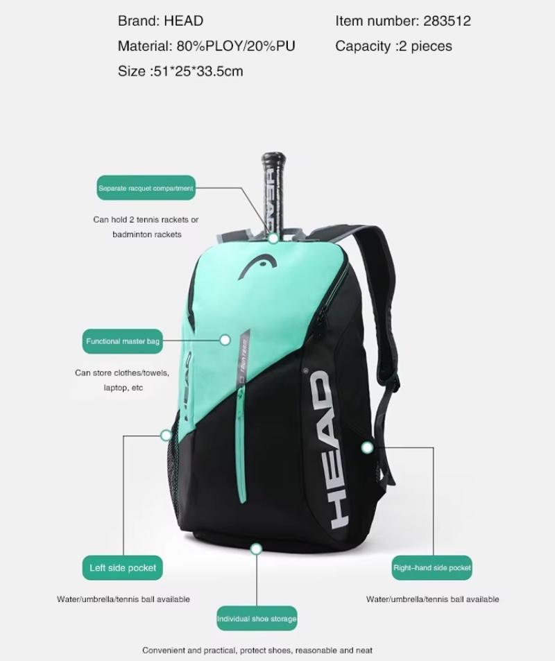 HEAD Tennis Backpack Tour Team - đánh giá và giá Backpack Racket Bag