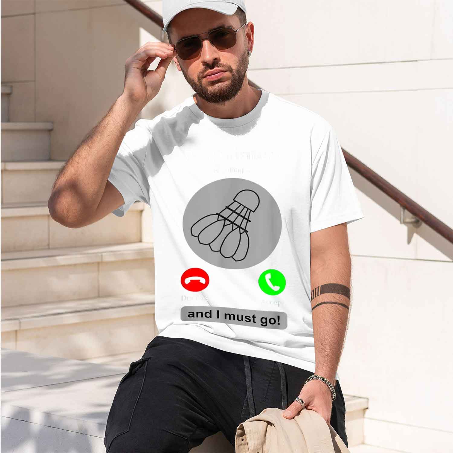 Casual Style Men's T-Shirt Bad - đánh giá và giá Badminton Is Calling